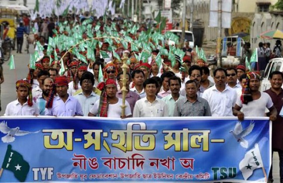 TYF, TSU protest Tiwpraland demand raised by IPFT TYF, TSU protest Tiwpraland demand raised by IPFT